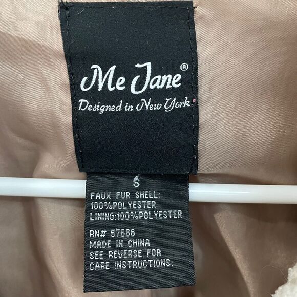 Me Jane New York Tan Teddy Faux Sherpa Zip Up Jacket Women’s Size S - Picture 3 of 4
